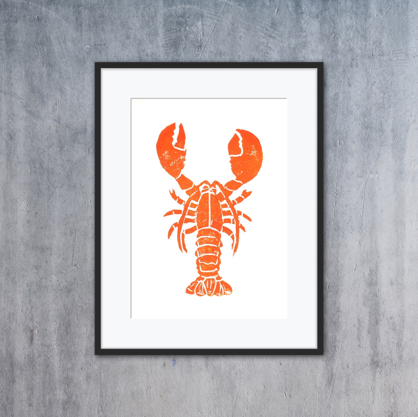 Lobster Lino Print A5